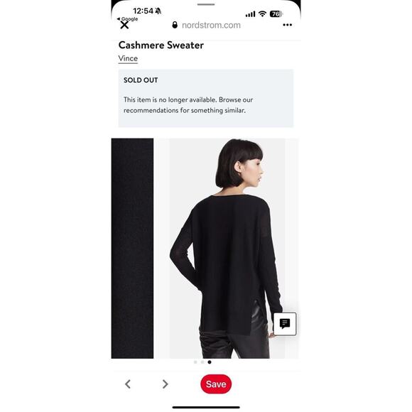 Vince Women Size Small Cashmere Sweater Black Relaxed Fit - Picture 12 of 12